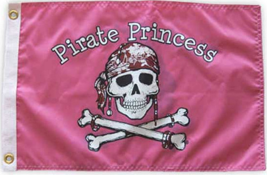 Pink pirate princess flag